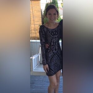 glitter homecoming/formal/going out long sleeve tight dress
